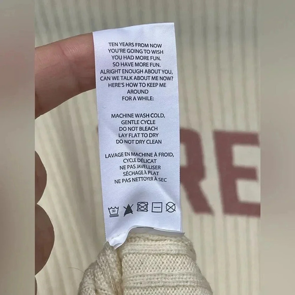 Spiritual Gangster Dreamer Mock Neck Sweater Cream Large - Picture 9 of 12